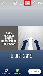 cara membuat tanda panah bergerak di instagram