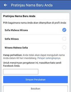 cara merubah nama di profil facebook lewat hp android