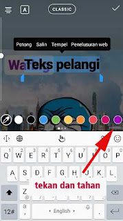 cara membuat tulisan pelangi di snapgram