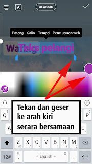 cara membuat tulisan pelangi di snapgram