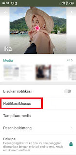 cara mengubah notifikasi kontak whatsapp