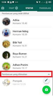 Cara Membisukan Status di Whatsapp Buatan Orang Lain di Hp Kita