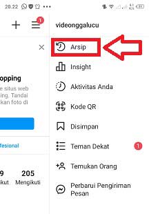 cara melihat arsip di instagram