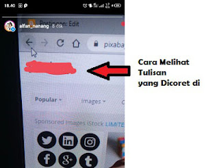 cara melihat tulisan yang dicoret di instagram