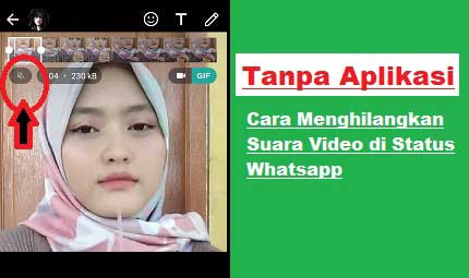 cara menghilangkan suara video di status wa