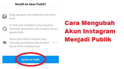 cara mengubah privasi instagram menjadi publik