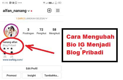 Cara Mengubah Bio IG Menjadi Blog Pribadi