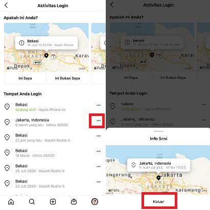 cara logout akun instagram yang nyangkut di iPhone