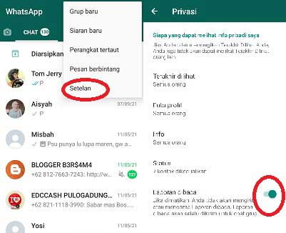 Cara Mengaktifkan Centang Biru Pada Whatsapp