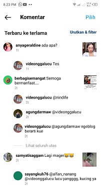 Cara Melihat Komentar Kita Di Instagram