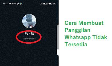 Cara Membuat Panggilan Whatsapp Tidak Tersedia