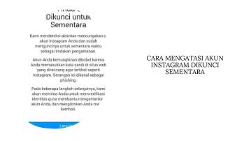 Cara Mengatasi Akun Instagram Dikunci Sementara