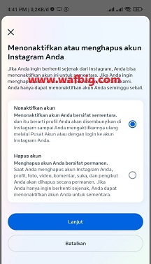 cara menonaktifkan akun ig sementara di hp terbaru 2023